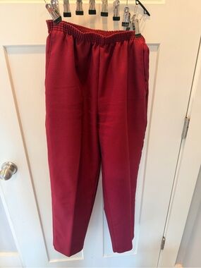 Vintage ACT III Pants Womens 12 Burgundy Pull On Made USA 80s 90s